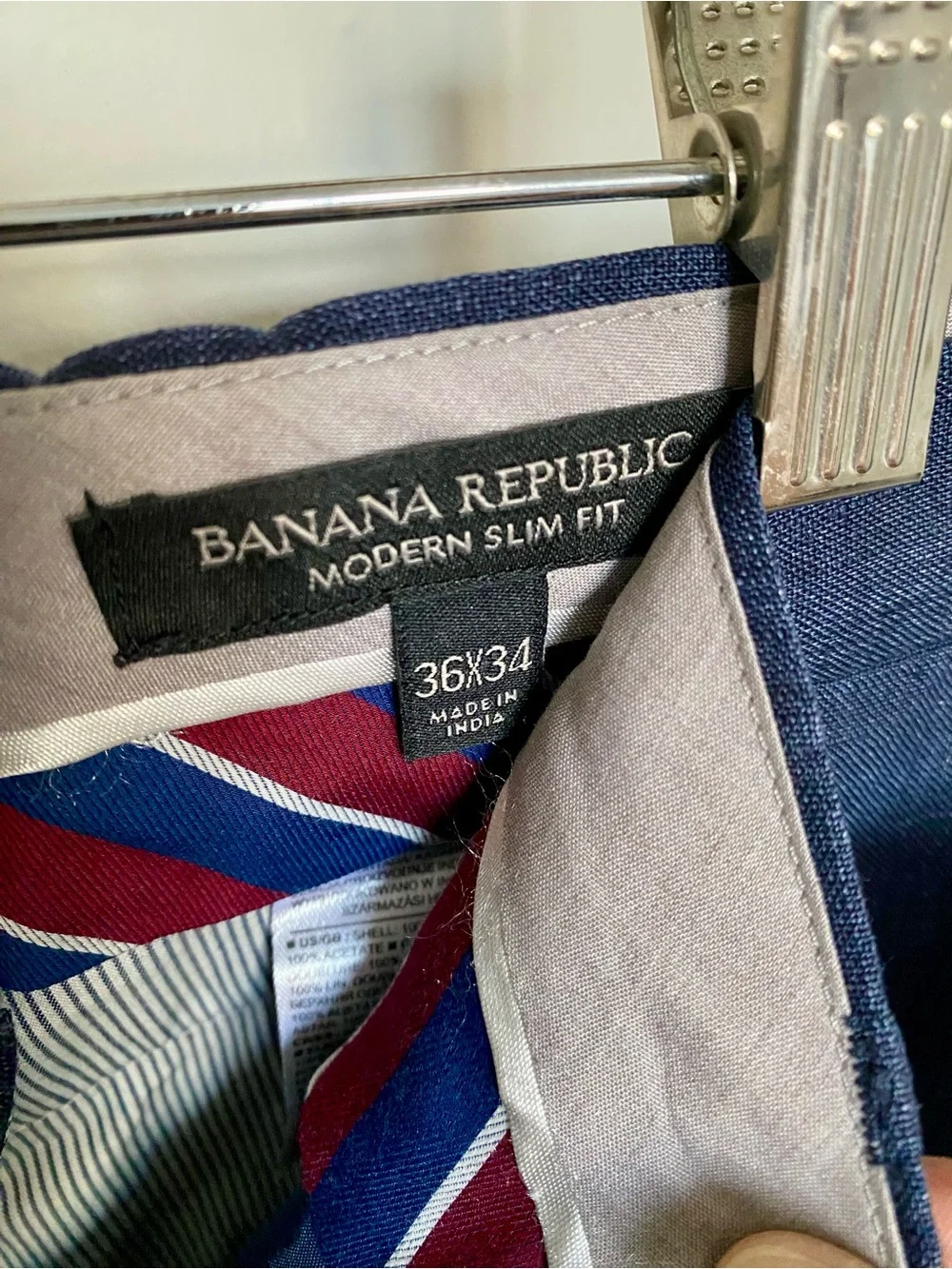 BANANA REPUBLIC  Men’s Linen Dress Pants 36x34  Blue Slim Fit.